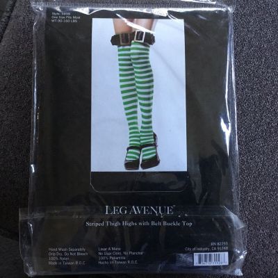 sexy-lingerie Christmas Elf Thigh High stocking Striped Buckle Top Club Wear